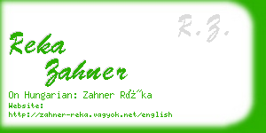 reka zahner business card